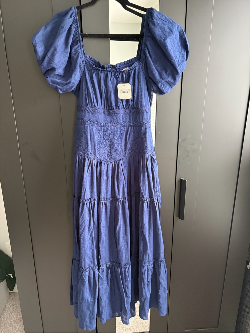 Altar'd State Puff-Sleeve Tiered Maxi Dress